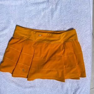 Light orange lululemon pace rival skirt size 8
